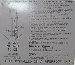 LABEL SERV LTNG  E/SIT I/LOCK O/DR GAS#P